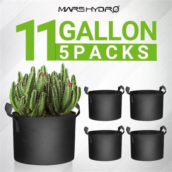 Mars Hydro 5-Pack 11 Gallon Fabric Plant Grow Bag
