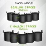Mars Hydro 5-Pack 5 Gallon Fabric Plant Grow Bag